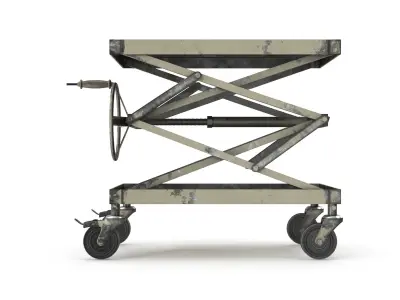 Metal Industrial table 3D model