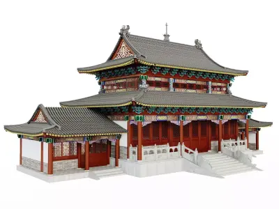 Ancient Japan Imperial Palace Main Hall 3D model