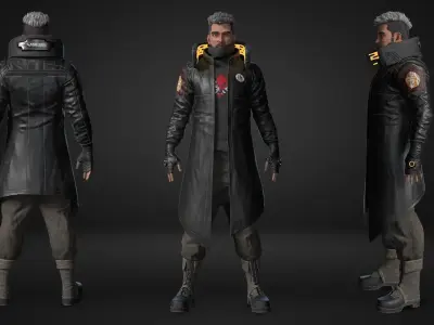 CyberPunk Guy Low-poly 3D model