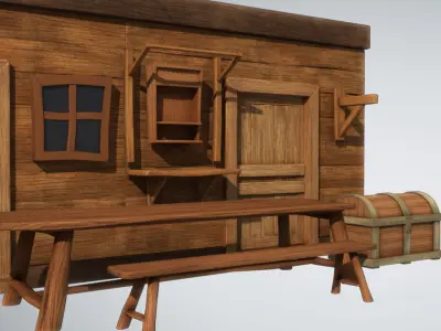 Stylized Wooden Prop Model 3D model