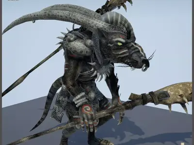 Ratkin Shaman Light Vershion Low-poly 3D model