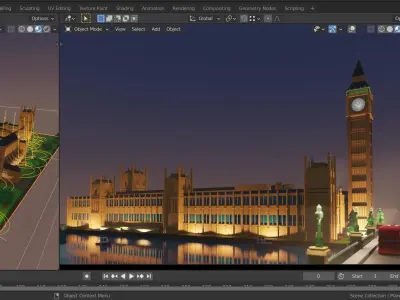 London Big Ben - lowpoly Low-poly 3D model