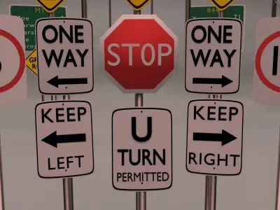 36 street sign Package 3D model