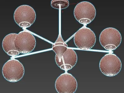 mimosa-a3649pl-10pb light chandelier - spheres 3D model