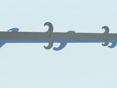 Medieval Door Hinge 3D model