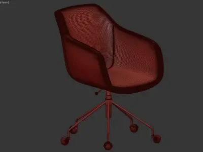 OFFICE CHAIR JUNZO RIB GREY 3D model