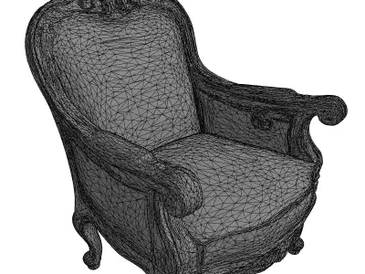 Ornate Classic Armchair 3D Model Low-poly 3D model