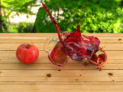 Pomegranate juice splash 3D model