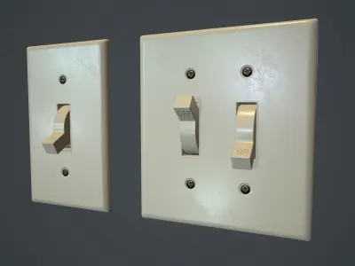 Light Switch PBR Game Ready Low-poly 3D model