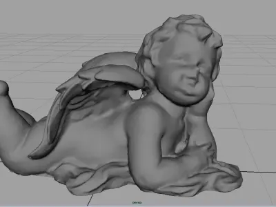 Angel cupid statue Low-poly 3D model