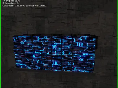 3D Greeble Mech Hangar Low-poly 3D model