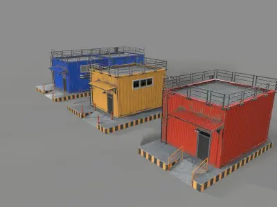 prefabricated house Low-poly 3D model
