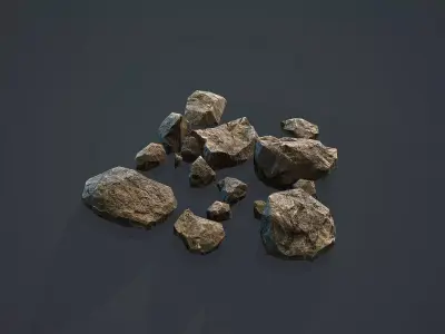 Rock Boulder 10 Rubble Low-poly 3D model