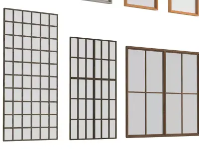 Old factory windows pack 3D model