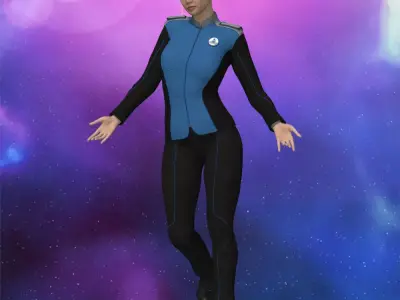 Planetary Union Uniform for La Femme 2 for Poser 3D model