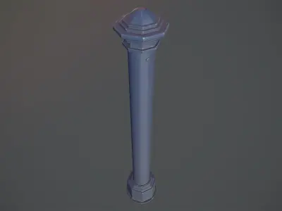 Barrier Bollard pack 3 Blue v1 Low-poly 3D model