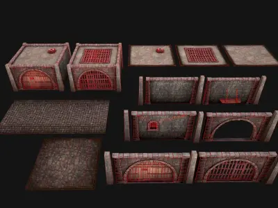 Medieval Prison Constructor Torture Room Low-poly 3D model