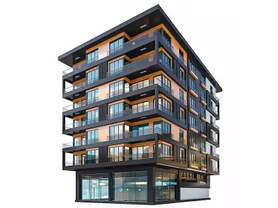 Modern Residential Building 14 3D model