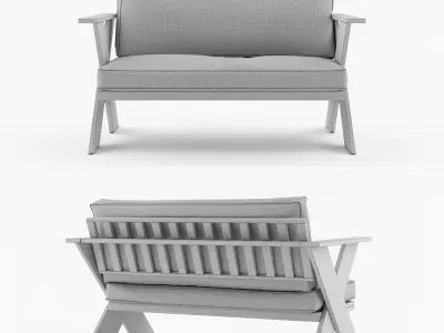 Valente Outdoor 2 Seater Sofa 3D model