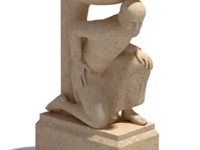 Statue   Man With A Bowl On Top 3D model