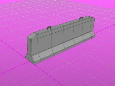 road berriers Low-poly 3D model