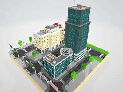 A miniature model of the city Free 3D model