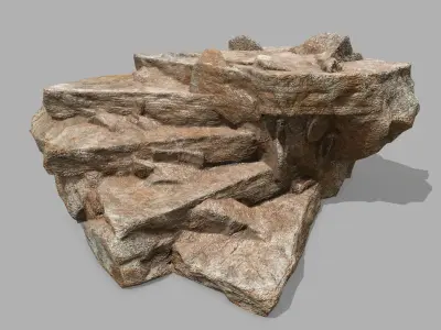 Stair rock Low-poly 3D model get