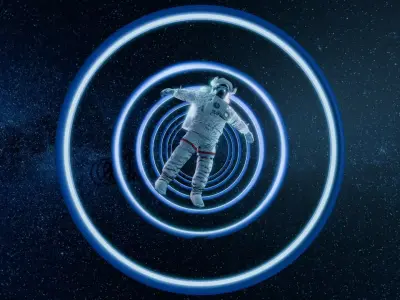 Astronaut Spinning in Space Animation 3D model