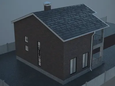 House 4 with roof 3D model