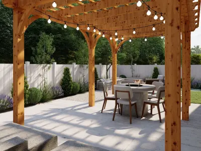 Garden Landscape 3D Model - SketchUp and Lumion Scene 3D model 3D model