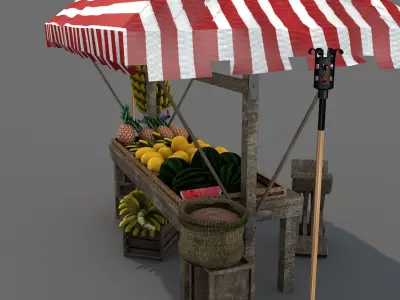 Medieval Market Stall 04 3D model
