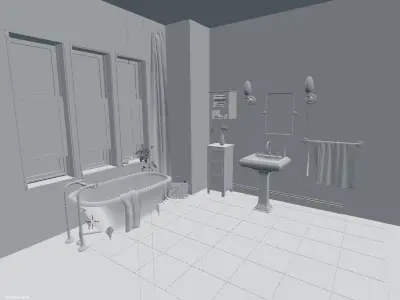 Bathroom paint ideas Low-poly 3D model