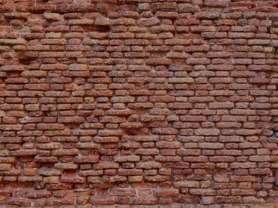 old weathered brick wall photoscan Low-poly 3D model