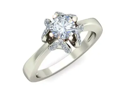 Sterling Silver Infinite Elements Zirconia Round Ring 3D print model