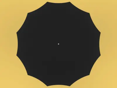 SAFETY UMBRELLA SELF DEFENSE FINGER HOLE GRIP FLASHLIGHT TORCH 3D model