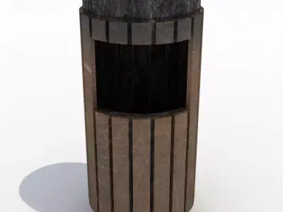 Street trash can - 1 3D model