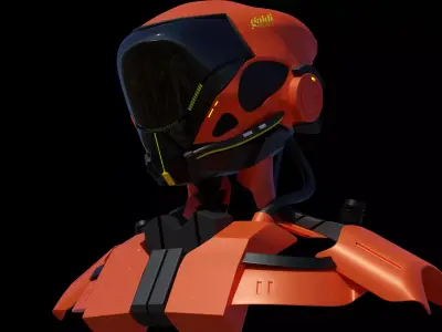Sci-Fi helmet 3D model 13