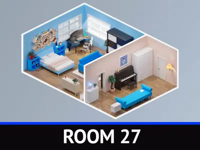 Room 27 Low-poly 3D model