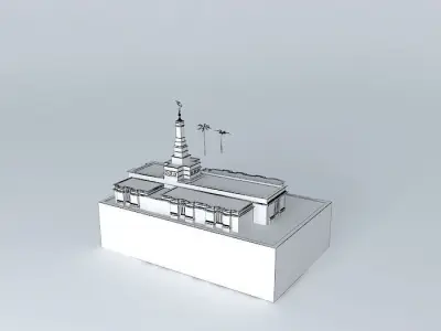 LDS Temple Mormon Temple Tampico Tamaulipas Mexico. Free 3D model