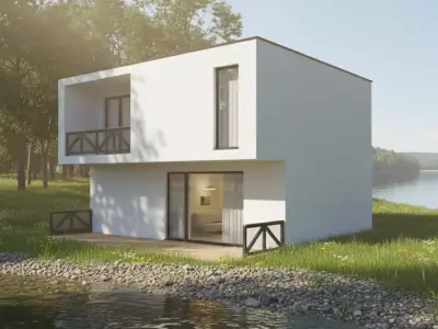 Modern Two Storey Minimalist House Design 3D model