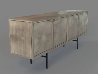 Wynne Buffet Aged Nickel 3D model