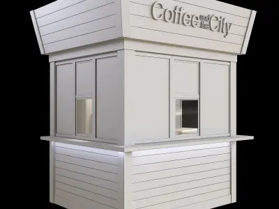 Coffee and the City Low-poly 3D model