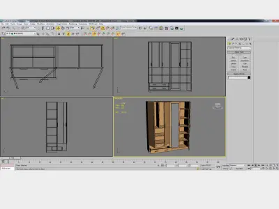 Cupboard-1 wardrobe with doors and drawers Free 3D model