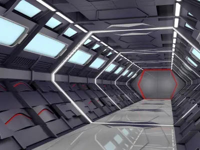 Sci Fi Corridor 3D model 92