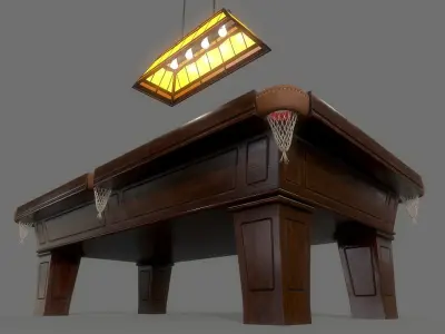 Billiard - Pool table lights Low-poly 3D model