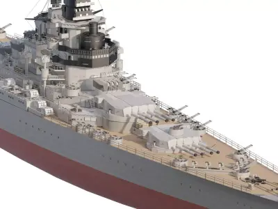 FRENCH NAVY BATTLESHIP 3D model
