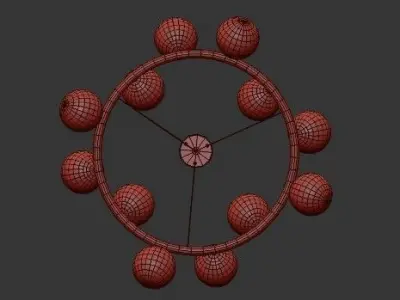 Berries Chandelier Amber D90 3D model