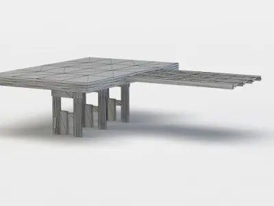 Gas station Low-poly 3D model