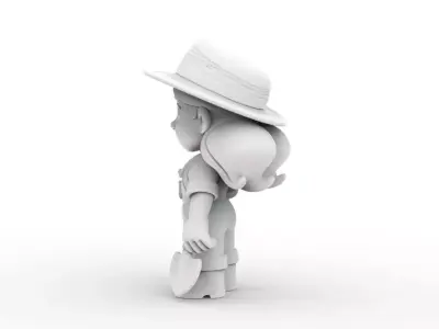 Cartoon Farmer Girl 3D Printable 3D print model
