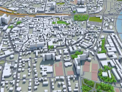 Saint Poelten Austria 30km Low-poly 3D model